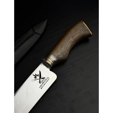 Imagem de Faca para Churrasco, Lâmina em Aço Inox 2mm, Cabo em Madeira (8")