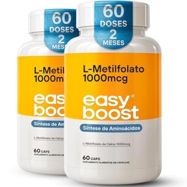 Imagem de Kit 2x Metilfolato L-metilfolato De Cálcio 1000mcg Easy Boost Ácido Fólico 60cps cada total de 120 cápsulas