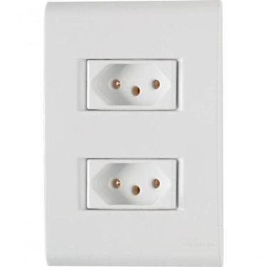 Imagem de Conjunto 4x2 2 Tomadas 2p+t Tramontina 10 A 250 V Liz Branco