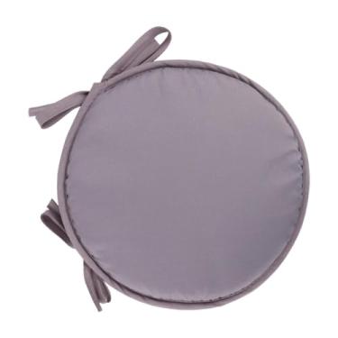 Imagem de Generic Almofada para cadeira redonda com laços, multifuncional, minimalista, portátil, almofada para assento, para quarto, jardim, ioga, sofá, escritório, Cinza Claro