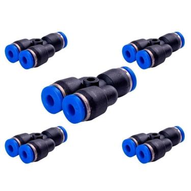 Imagem de Conexão Cotovelo Engate Rápido Emenda União 6Mm - 5 Unidades