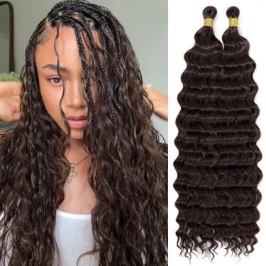 Imagem de Braiding Hair EERYA Long Curly 60 cm, 2 pacotes Deep Ocean Wave