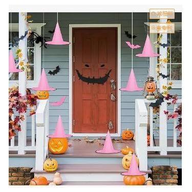 Imagem de Chapéu de bruxa Whaline com decoração suspensa de Halloween com adesiv