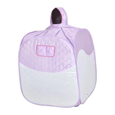 Imagem de Bothyi Sauna a vapor dobrável profissional aquecimento rápido com zíper durabilidade fácil de instalar tenda de sauna portátil para banho doméstico, Branco Roxo