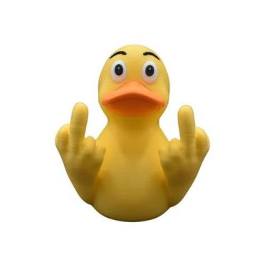 Imagem de Rubber Duck Middle Finger Trump Biden com padrão de bandeira dos EUA -