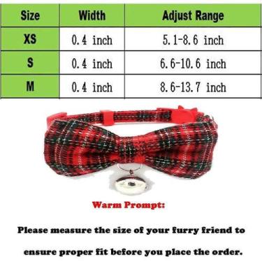 Imagem de Gola de gato com gravata borboleta e sino, bowtie xadrez breakaway ca 