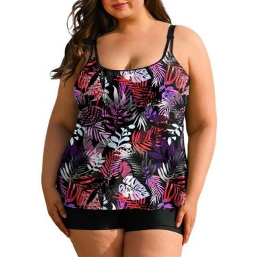 Imagem de Maiô Tankini Feminino Aleumdr Plus Size Tummy Control