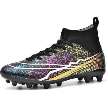 Imagem de Tênis de futebol masculinos de futebol com pontas longas, couro e borr