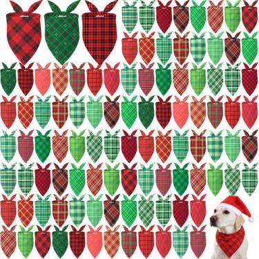 Imagem de Bandanas para cães Abbylike Christmas Plaid 80x55 cm, 50 unidades
