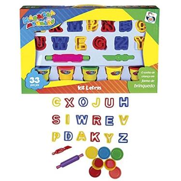 Imagem de Pica-Pau Brinquedos Massa de Modelar Super Massinha Kit Letras, Multicor