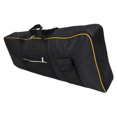 Imagem de KiBcsLic Estojo de transporte para teclado de 61 teclas, capa protetora à prova d'água, espessada com bolsos externos, acessórios versáteis, tecido Oxford