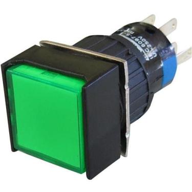 Imagem de Botão Pulsador Iluminado S/retenção P16-bs2-g2 Verde - 2rev - METALTEX