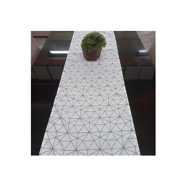 Imagem de Caminho de mesa 40 x 1,75 - branco + verde - DIAS DECOR