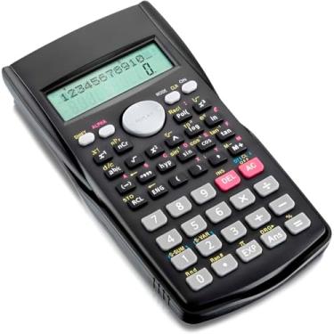 Imagem de Calculadora Científica, Preta, Display LCD 2 Linhas, 240 Funções, 21x10cm, Alimentação 2 Pilhas AAA, Desligamento Automático, com Capa Protetora