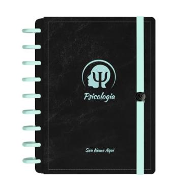 Imagem de Caderno De Disco Iscool Inteligente Personalizado 140 Folhas Profissões Preto Verde Oceano Psicologia Médio M+