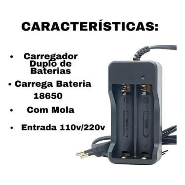 Imagem de Carregador Bateria 18650 3,7/4,2v para Lanterna Li-Ion Recarregável Bi