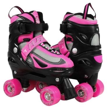Imagem de Patins Traxart Infantil Flash Quad Preto/pink - 54mm Abec-7