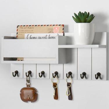 Imagem de Porta-chaves RelaxScene Decorative para montagem na parede com pratele