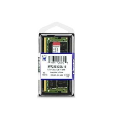 Imagem de Memoria RAM 16GB Notebook Ddr4 2400Mhz Kingston, KVR24S17D8/16, Sodimm