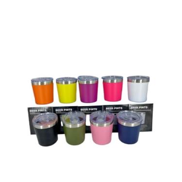 Imagem de Caneca Termica Copo TéMico Aço Inox Com Tampa AcríLico 250ml RemovíVel Quente Ou Gelado Leite Suco Agua(COPO 250ML GZ-536 ALEATORIA)