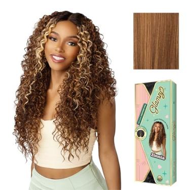 Imagem de Sensationnel Glamzy Lace Part Wig - Zinnia Glueless Hand Tied Wider V Parting Synthetic Hair (BALAYAGEMACCHIATO)