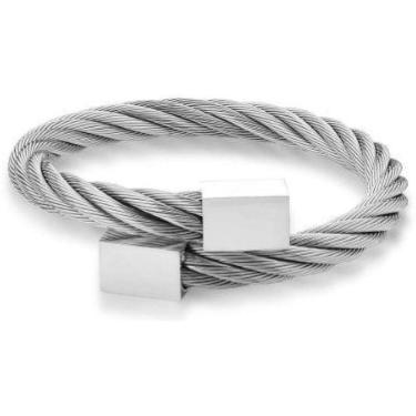 Imagem de Bracelete Com Fios Trançados Lisos Em Aço