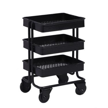 Imagem de Carrinho de móveis para casa de bonecas em miniatura em ferro preto em escala 1:12