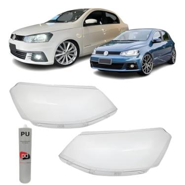 Imagem de Par Lente Farol Foco Simples Para Gol e Voyage G7 2017 A 2018 + Selante PU