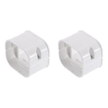 Imagem de PATIKIL Capa de linha decorativa de PVC de 7,6 cm, 2 unidades de kit de cobertura de linha, acessórios de peças para ar condicionado, bomba de calor CA central (branca)