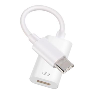Imagem de Adaptador Áudio USB C a Lightning, Adaptador Fone Ouvido USB C Macho a Lightning Fêmea para Fones Ouvido Carregamento Transferência Dados Reprodução Música Chamadas para iPhone 17/16/15 iPad