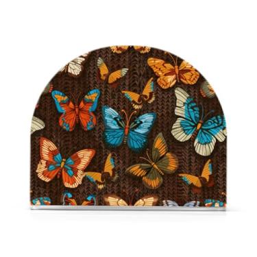 Imagem de Qilmy Porta-guardanapos de borboleta retrô para mesas, porta-guardanapos de Halloween para cozinha, porta-guardanapos de mesa, porta-guardanapos de coquetel, porta-guardanapos de papel157
