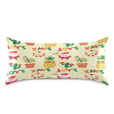 Imagem de xigua Personagens de verão fronha de cetim para cabelo e pele lavável na máquina almofada de cetim antiderrapante refrescante capa de cama king com fecho de envelope, 50,8 cm x 101,6 cm