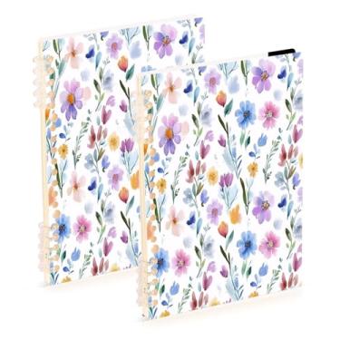 Imagem de Burbuja Cadernos com nome, papel pautado universitário A5 com 60 folhas, fichário para escritório, 2 unidades