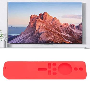 Imagem de Silicone para TV Stick 4K, capa de controle remoto antiderrapante com cordão, material lavável leve à prova de choque, acesso total às funções de portas de botões, design convexo traseiro adicionado