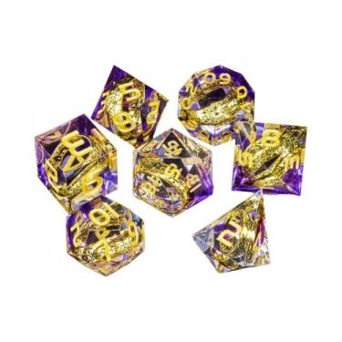 Imagem de Conjunto De Dados De Resina Com Inclusão De Anel Dourado E Bordas Afia