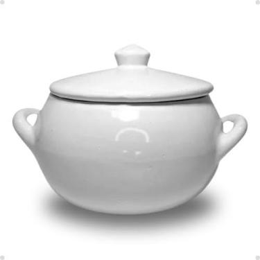 Imagem de Cumbuca Sopeira Tigela De Porcelana Ceramica caldo Sopas 1lt para Caldos, Sopas e Feijoada Brasileira(branco)