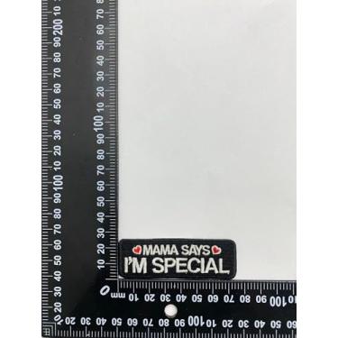 Imagem de Patch de bordado Mama Says I'm Special - Remendos bordados engraçados que brilham no escuro, remendo de moral tático militar com fecho de , adesivos para mochilas, jeans, jaquetas, coletes e chapéus