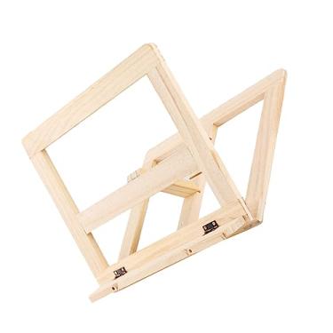 Imagem de Cryfokt Suporte de Livro de Madeira Ajustável para Leitura, Aliviando a Fadiga Visual, para Crianças e Adultos, Material de Pinho da Nova Zelândia (Clipe de madeira)