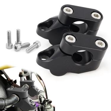 Imagem de REARACE Kit de extensão de guidão de alumínio de 22 mm com braçadeiras de montagem para motocicletas, quadriciclos, motocross