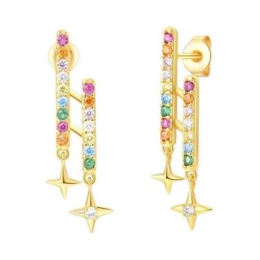 Imagem de Brincos De Argola Em Prata 925 Com Pérola E Estrela Para Mulheres, Bri