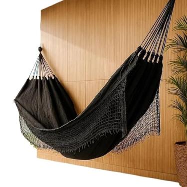 Imagem de Rede de Descanso Dormir Casal Gigante Reforçada 4 Metros(Modelo JEANS PRETO)