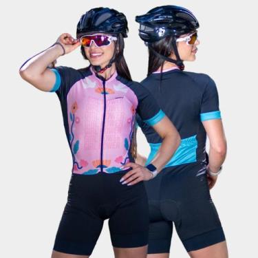 Imagem de Macaquinho de Ciclismo Bike PRO Gilr Power Manga Curta Proteção Uv Res