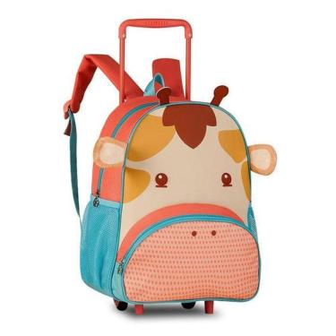 Imagem de Mochila de Rodinhas 15 Grande 38cm Vaca Girafa Gata Clio Pets CP24022A