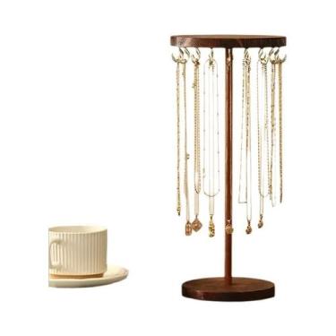 Imagem de Suporte Expositor De Joias Em Madeira Sólida Para Colares, Brincos E P