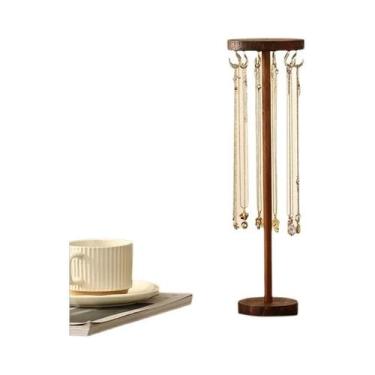 Imagem de Suporte Expositor De Joias Em Madeira Sólida Para Colares, Brincos E P