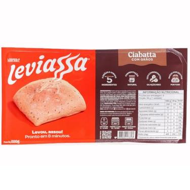 Imagem de Pão Ciabatta com Grãos Leviassa 220g Caixa com 20 unidades