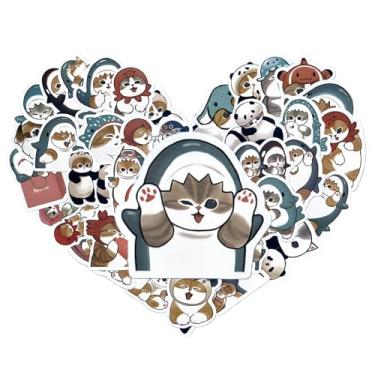 Imagem de Cute Cat Stickers-100 PCS Vinyl Stickers,Kawaii Multi-Use Cat Decals for Laptop,Water Bottle,Journal,Phone Case - Perfect for Students,Office Workers,Pet Lovers