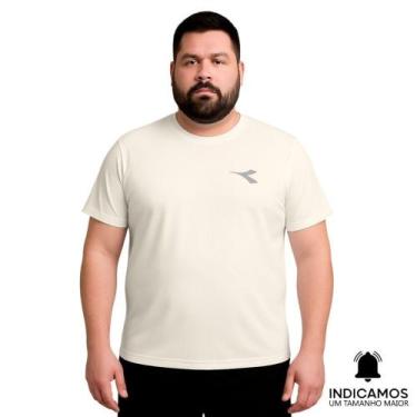 Imagem de Camiseta Diadora Small Logo Plus Size Masculina - Off White G4, Off wh