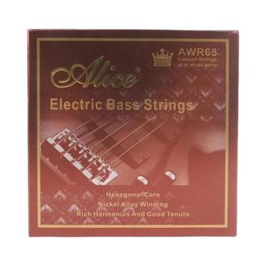 Imagem de Cordas De Baixo Elétrico Light Medium Alice AWR68 Para 4/5 Cordas, Núc