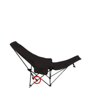 Imagem de 1 cadeira de acampamento ajustável de 4 posições com apoio para os pés, cadeira dobrável portátil para pesca ao ar livre, praia, viagem, piquenique, relaxamento (preto)
